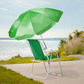 HAOYYE Folding Beach Chair with Umbrella for Adults, Lightweight Portable Camping Chair with Cup Holder and Carry Bag, 265lbs Capacity for Travel, Picnic, Poolside, Patio, Fishing, Concert, Hiking, Outdoor Events and Backyard Relaxation, Green